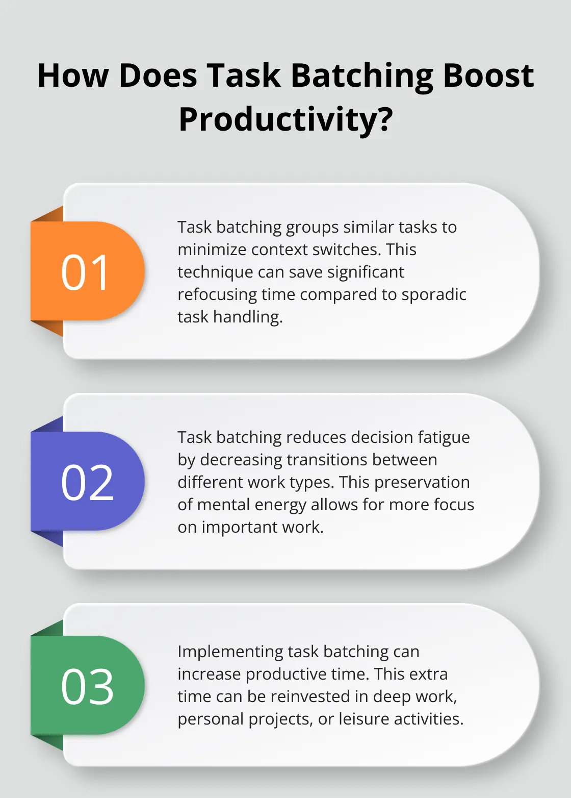 Task Batching Productivity Infographic